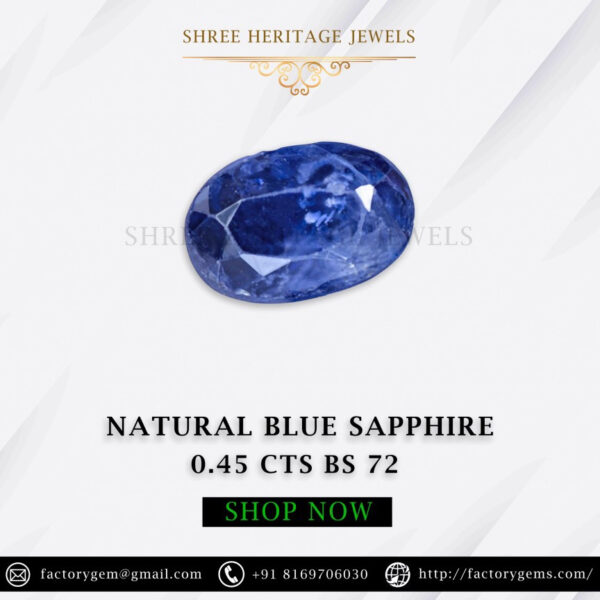 0.45 Carat Natural Blue Sapphire Stone
