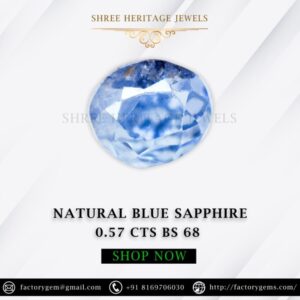 0.57 Carat Natural Blue Sapphire Stone