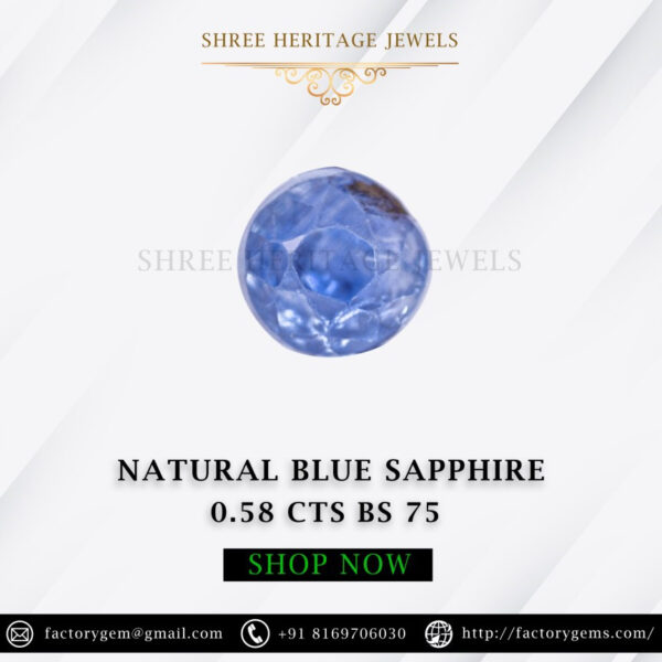 0.58 Carat Natural Blue Sapphire Stone
