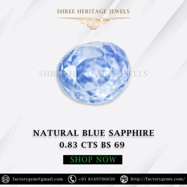 0.83 Carat Natural Blue Sapphire Stone