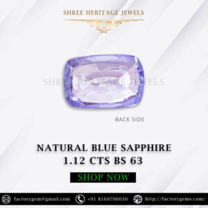 1.12 Carat Natural Blue Sapphire Stone