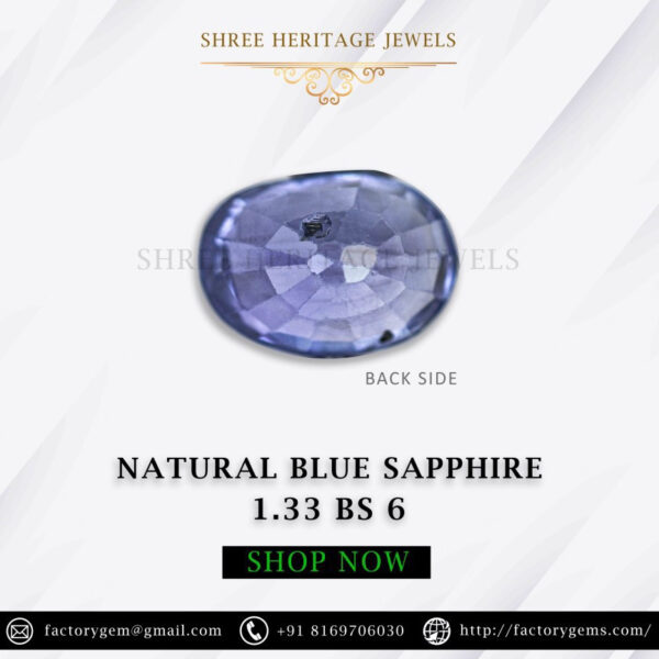 1.33 Carat Natural Blue Sapphire Stone - Image 2