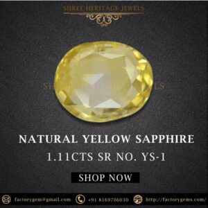 1.11 Carat Natural Yellow Sapphire Stone