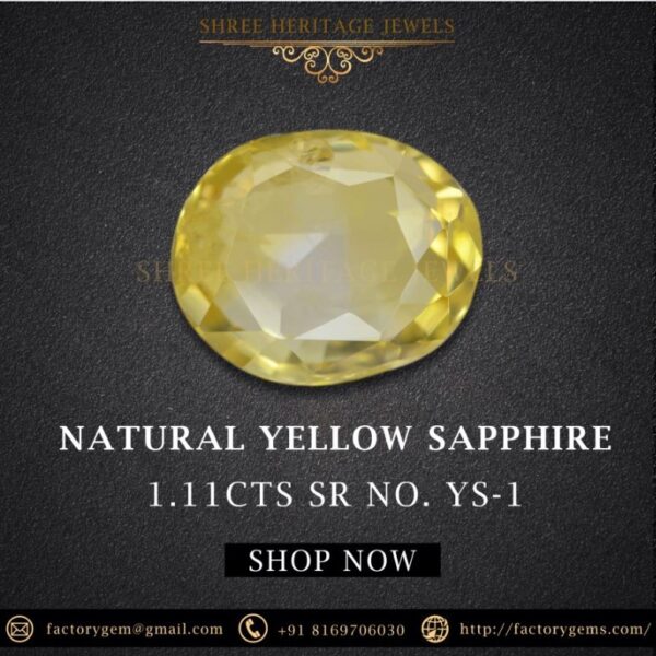 1.11 Carat Natural Yellow Sapphire Stone