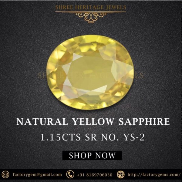 1.15 Carat Natural Yellow Sapphire Stone
