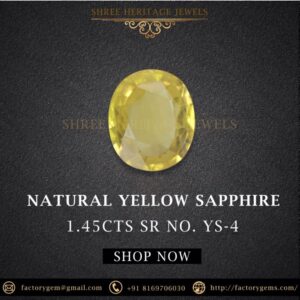 1.45 Carat Natural Yellow Sapphire Stone