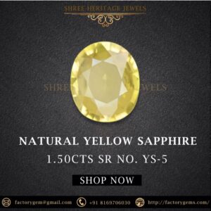 1.50 Carat Natural Yellow Sapphire Stone