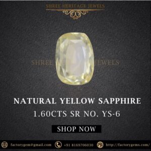 1.60 Carat Natural Yellow Sapphire Stone