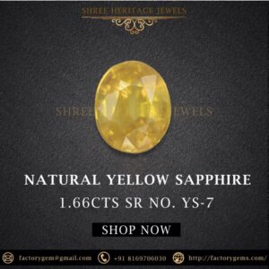 1.66 Carat Natural Yellow Sapphire Stone