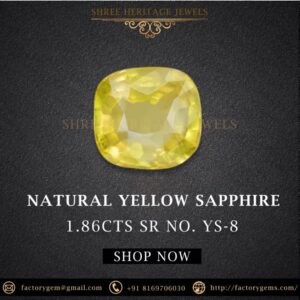 1.86 Carat Natural Yellow Sapphire Stone