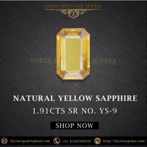 1.91 Carat Natural Yellow Sapphire Stone