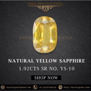 1.92 Carat Natural Yellow Sapphire Stone