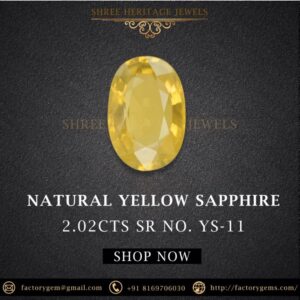 2.02 Carat Natural Yellow Sapphire Stone