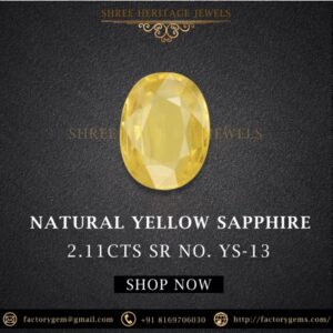 2.11 Carat Natural Yellow Sapphire Stone