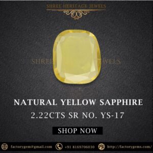 2.22 Carat Natural Yellow Sapphire Stone