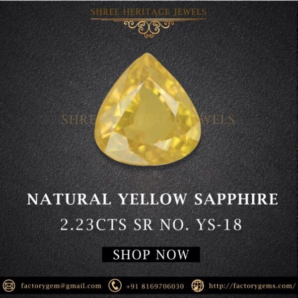 2.23 Carat Natural Yellow Sapphire Stone