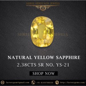 2.38 Carat Natural Yellow Sapphire Stone