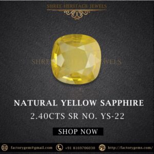 2.40 Carat Natural Yellow Sapphire Stone