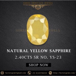 2.40 Carat Natural Yellow Sapphire Stone