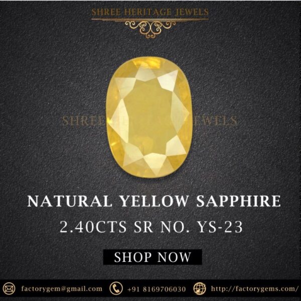 2.40 Carat Natural Yellow Sapphire Stone