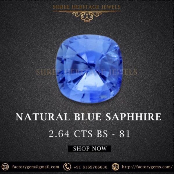 2.64 Carat Natural Blue Sapphire Stone