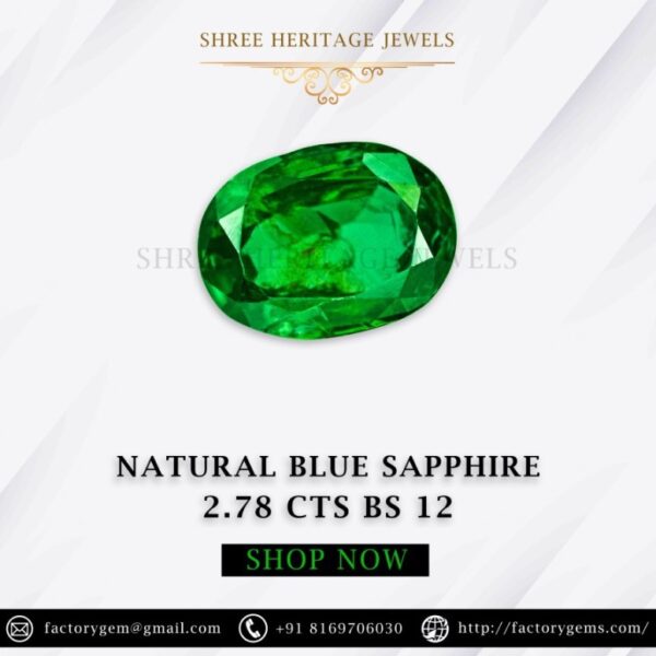 2.78 Carat Natural Blue Sapphire Stone