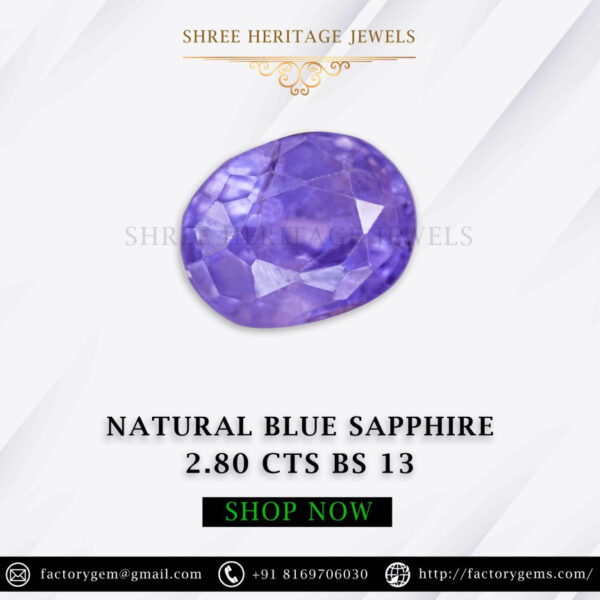 2.80 Carat Natural Blue Sapphire Stone - Image 2