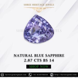 2.87 Carat Natural Blue Sapphire Stone