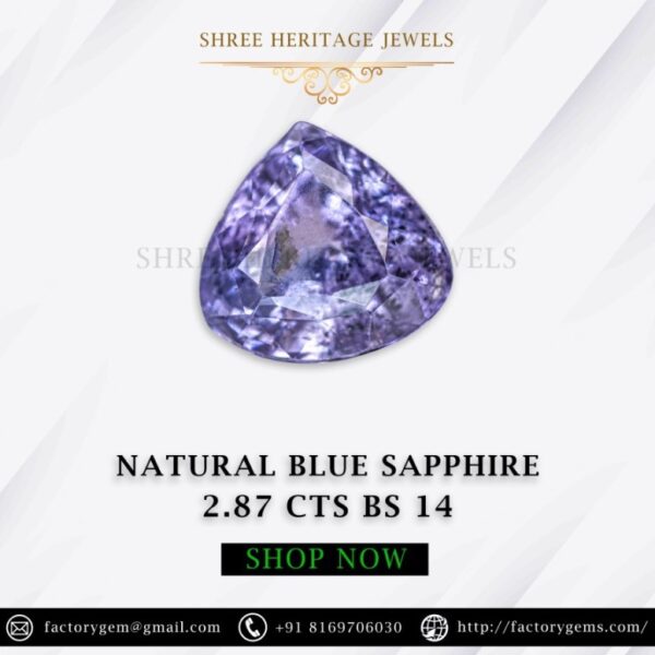 2.87 Carat Natural Blue Sapphire Stone