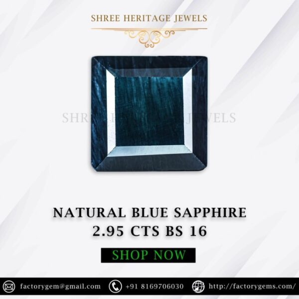 2.95 Carat Natural Blue Sapphire Stone