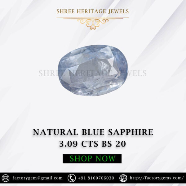 3.09 Carat Natural Blue Sapphire Stone - Image 2