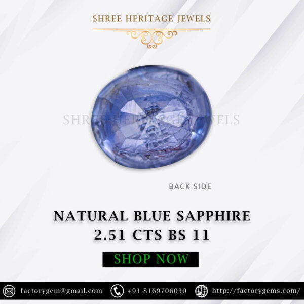 2.51 Carat Natural Blue Sapphire Stone - Image 2