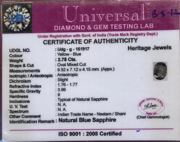 2.78 Carat Natural Blue Sapphire Stone - Image 3