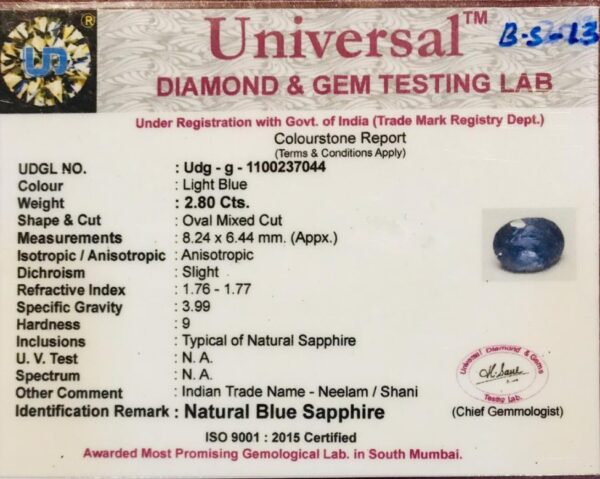 2.80 Carat Natural Blue Sapphire Stone - Image 3