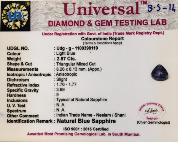 2.87 Carat Natural Blue Sapphire Stone - Image 3