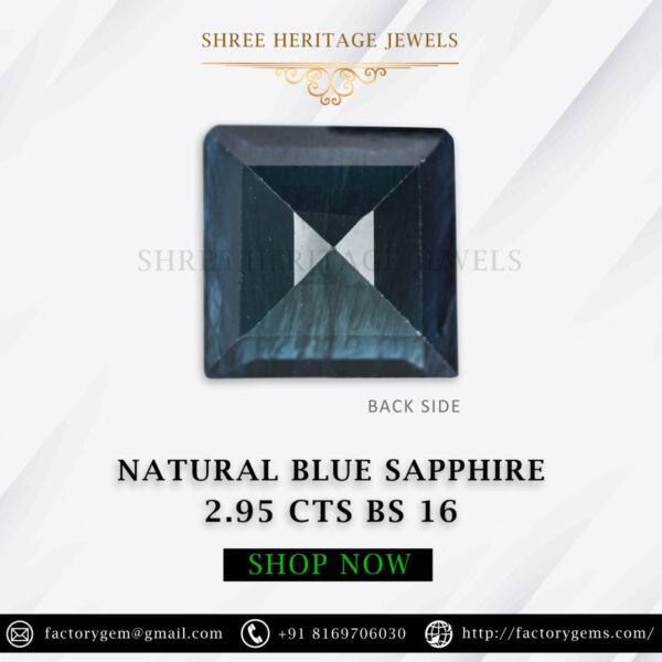 2.95 Carat Natural Blue Sapphire Stone - Image 2