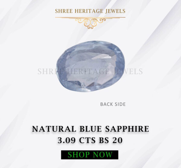 3.09 Carat Natural Blue Sapphire Stone