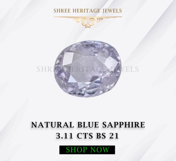 3.11 Carat Natural Blue Sapphire Stone