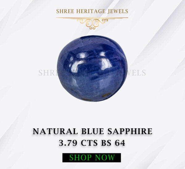 3.79 Carat Natural Blue Sapphire Stone