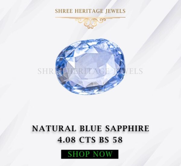 4.08 Carat Natural Blue Sapphire Stone