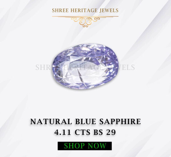 4.11 Carat Natural Blue Sapphire Stone