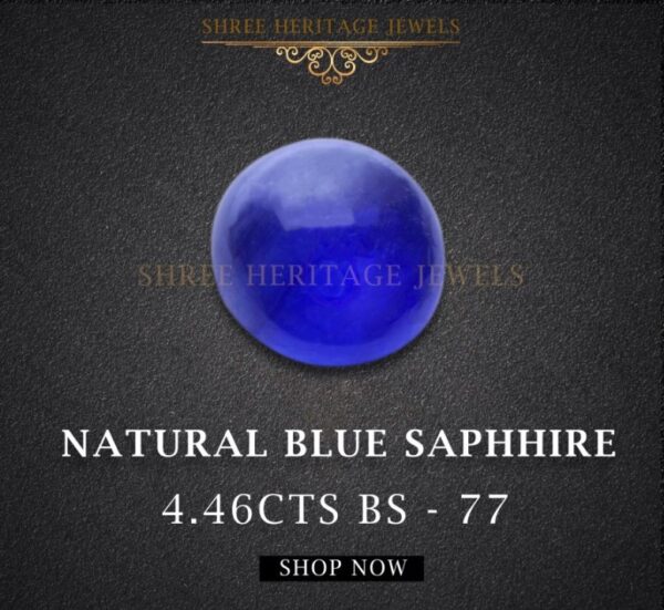 4.46 Carat Natural Blue Sapphire Stone