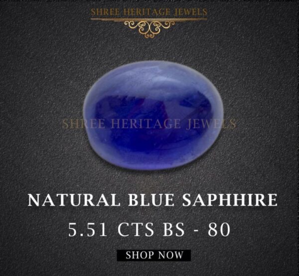 5.51 Carat Natural Blue Sapphire Stone