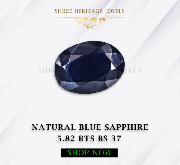 5.82 Carat Natural Blue Sapphire Stone