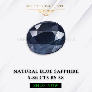 5.86 Carat Natural Blue Sapphire Stone