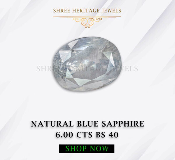 6.00 Carat Natural Blue Sapphire Stone