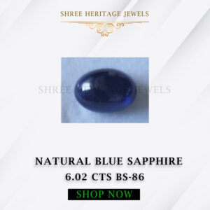 6.02 Carat Natural Blue Sapphire Stone