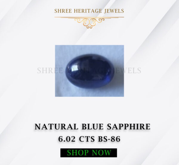 6.02 Carat Natural Blue Sapphire Stone