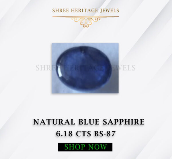 6.18 Carat Natural Blue Sapphire Stone