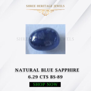 6.29 Carat Natural Blue Sapphire Stone